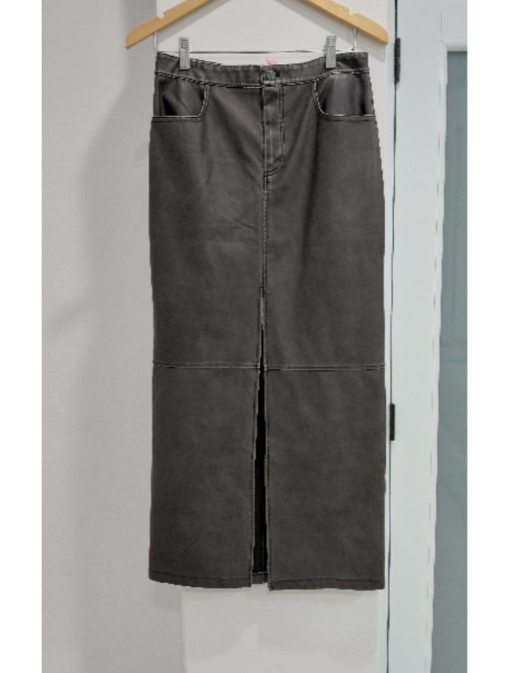 Stradivarius faux leather maxi skirt